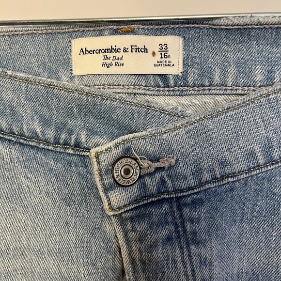 Abercrombie & Fitch Curve Love Crossover Dad High Rise Straight Leg Jeans Sz 16 - Picture 8 of 10